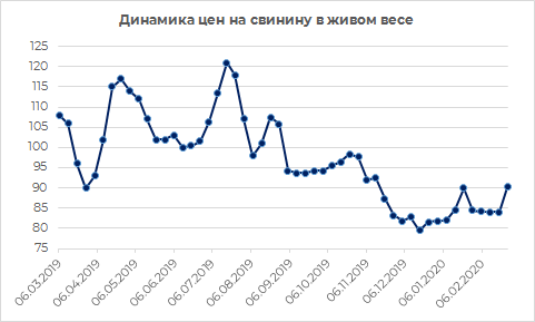 Динамикак цен на свинину в жимов весе
